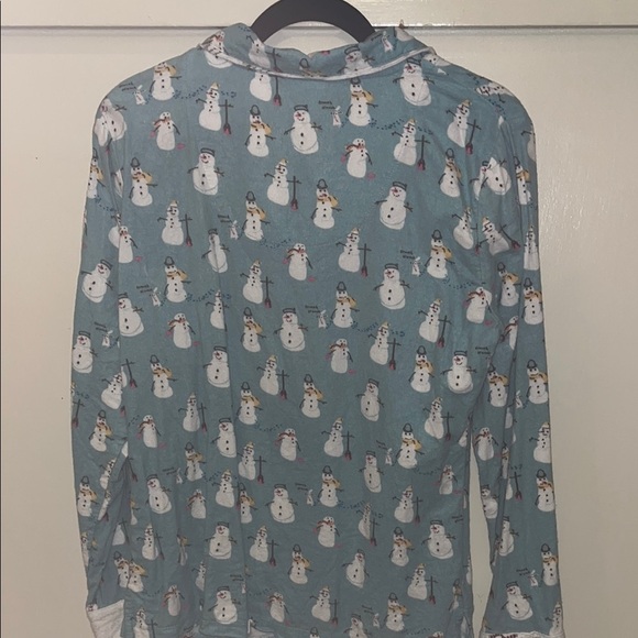 Munki Munki preowned size small Snowman Print Pajama Top only - Picture 7 of 7